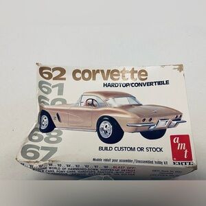 AMT 1962 Corvette Model Kit, Box Opened, Kit Sealed.